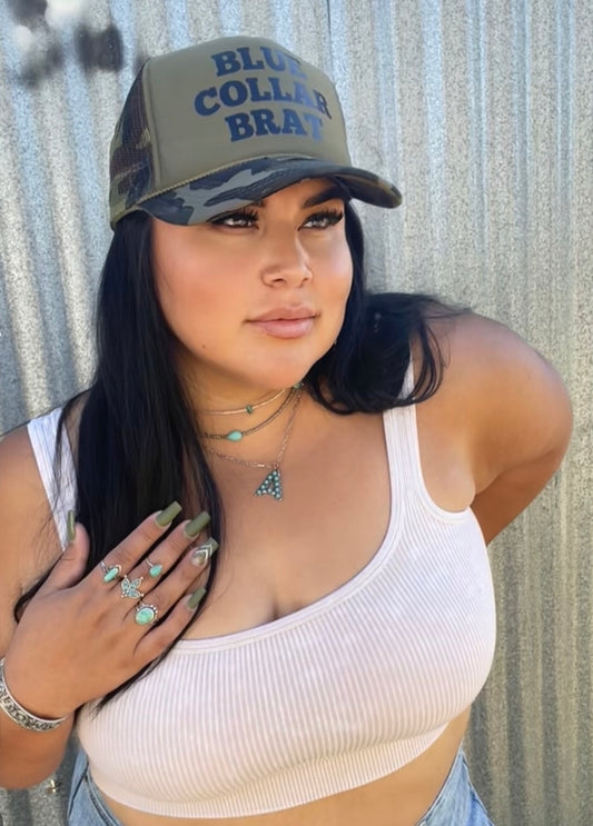 Blue Collar Brat Trucker Hat