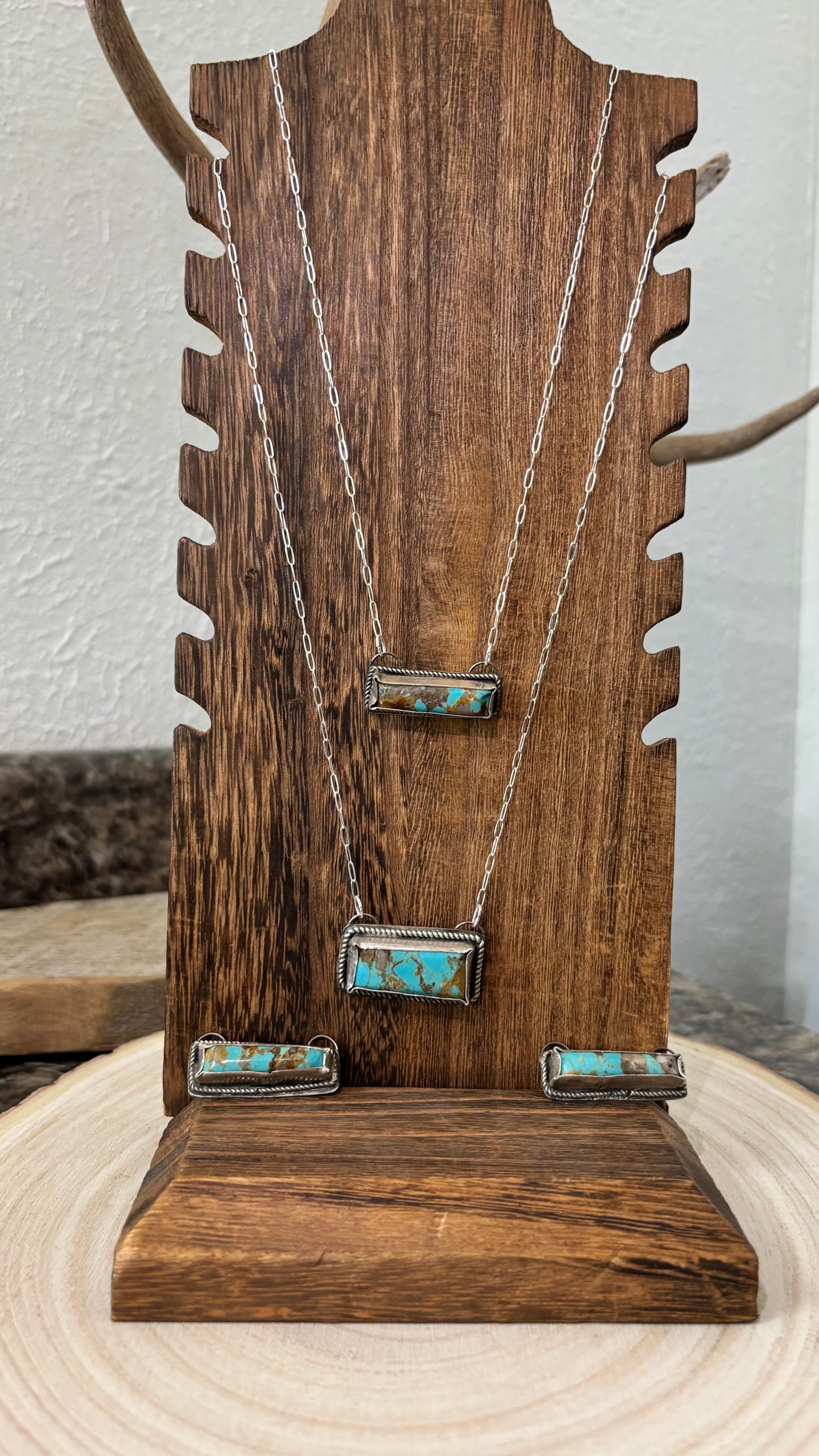 Genuine turquoise bar necklace