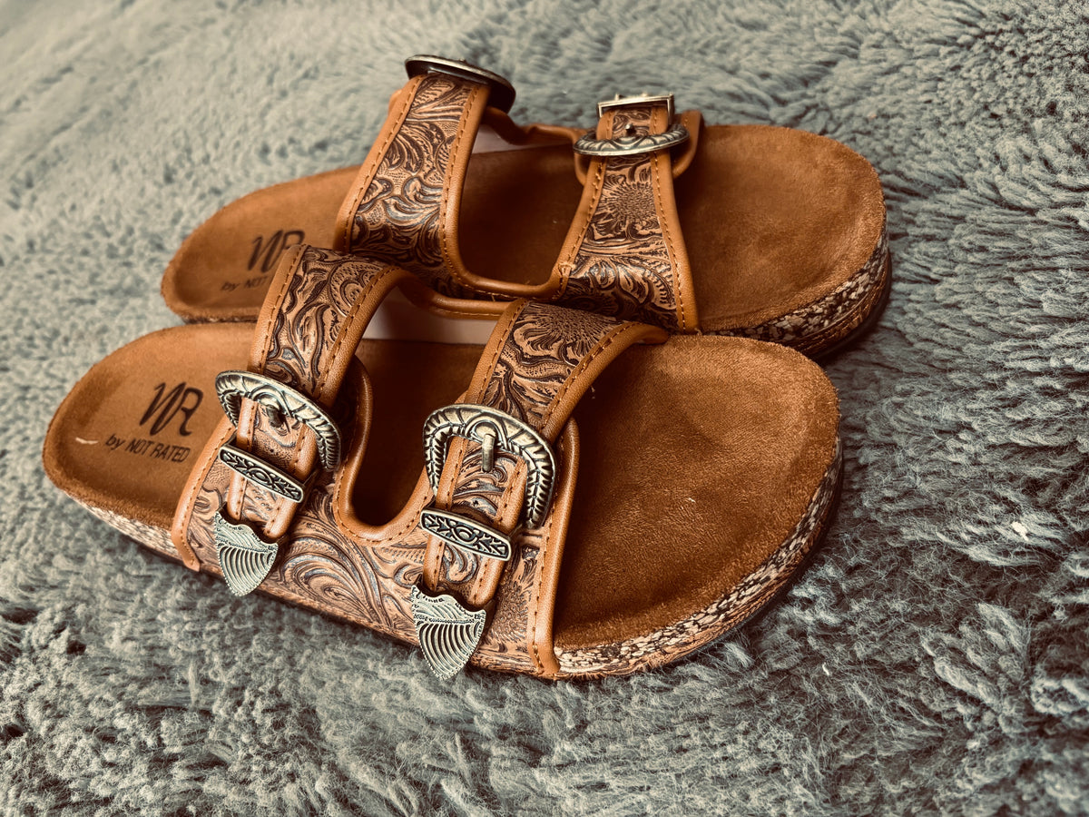 Morgana Western Sandal in Tan