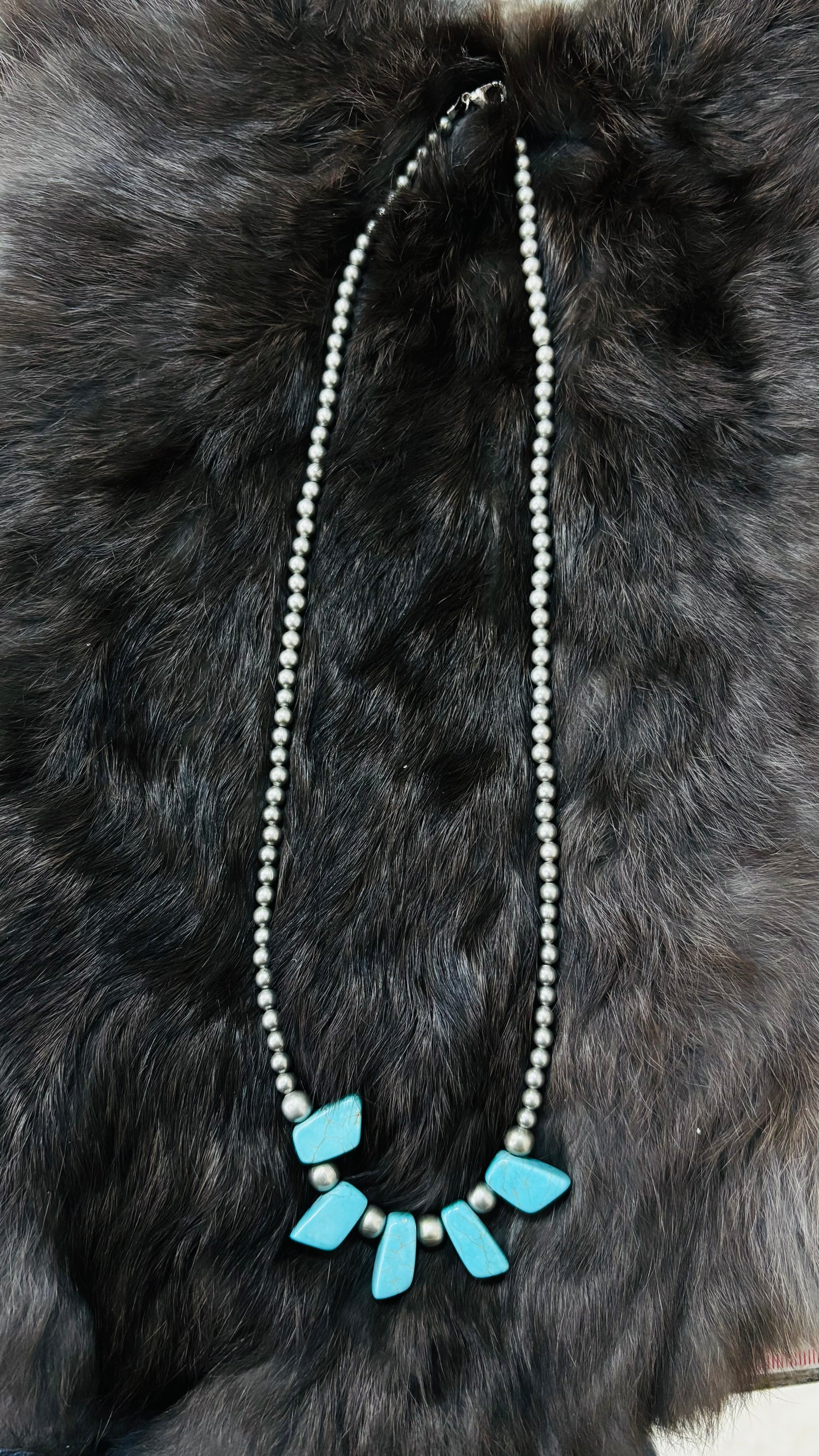 Turquoise Stone Beaded Necklace
