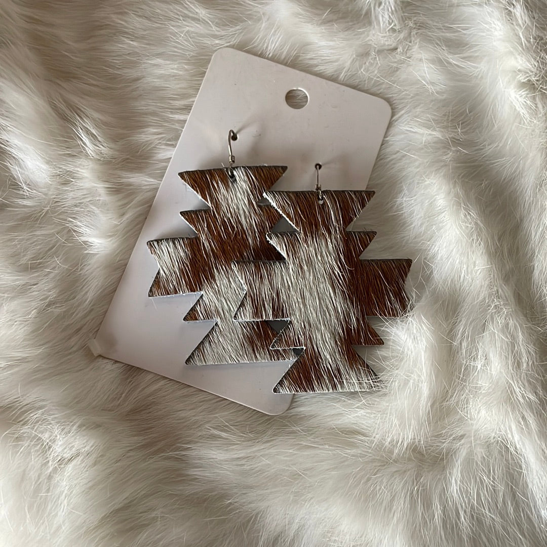 Aztec cowhide earrings