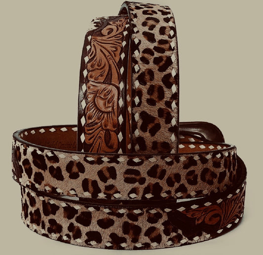 Leopard Print Hair-On & Tooled Leather