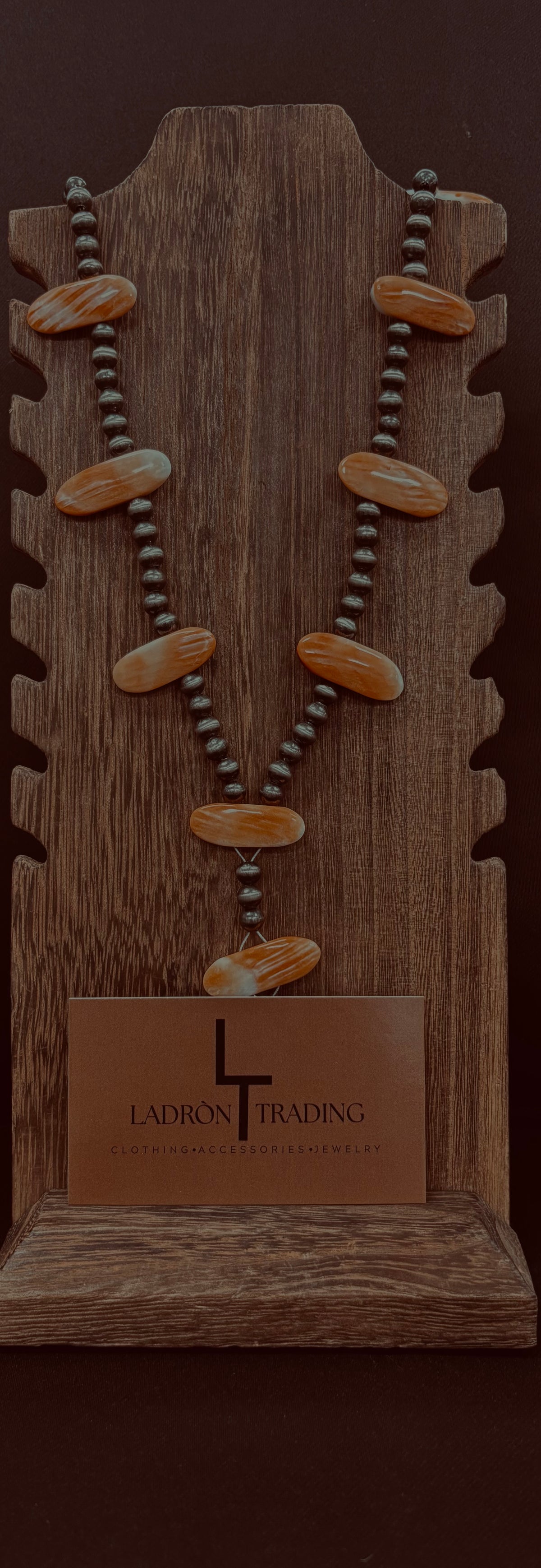 Spiny Orange Stone Necklace