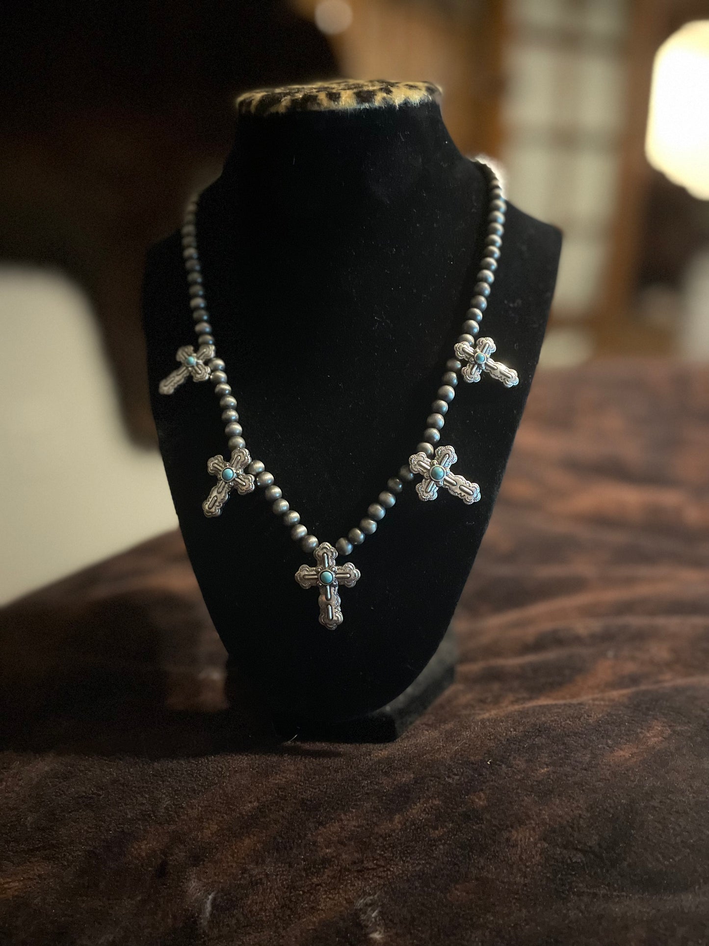 Cross Charm necklace and earring set