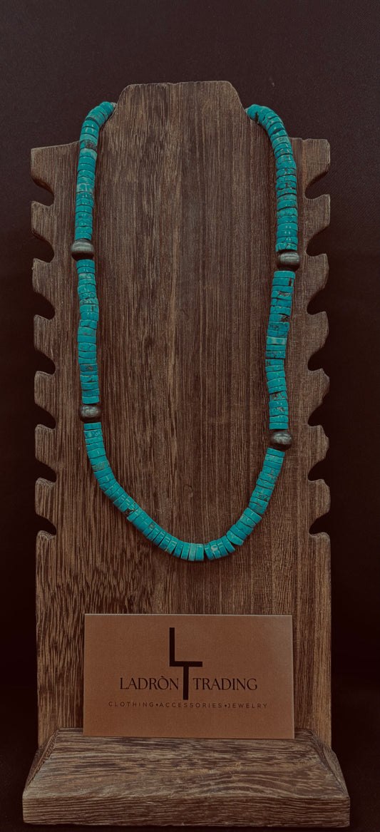 Turquoise Stone & Pearl Necklace