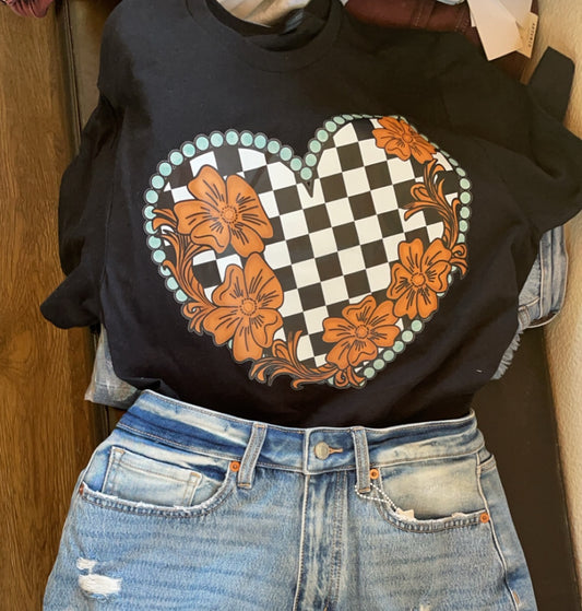 Checkered Heart t-shirt