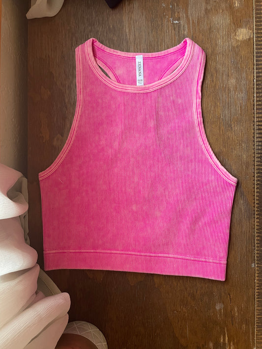 Hot Pink Cropped Tank