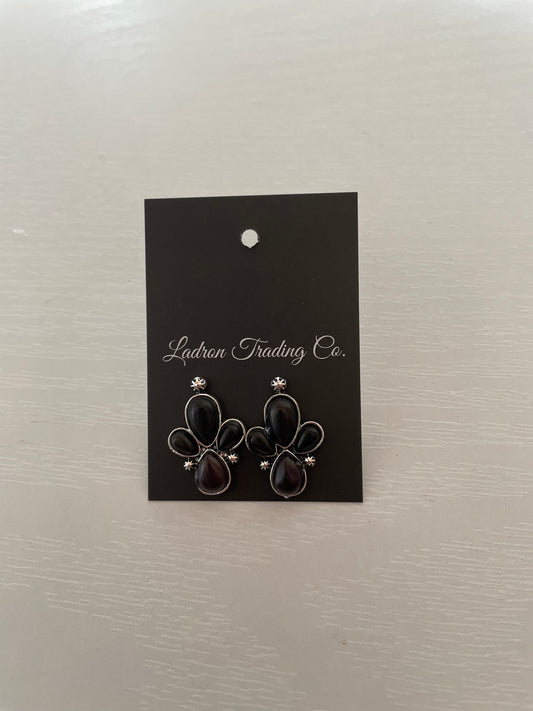 Black Cactus Stud earrings