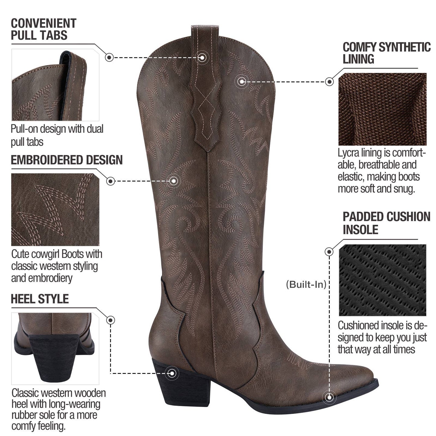 Women's Knee-High Cowboy Boots