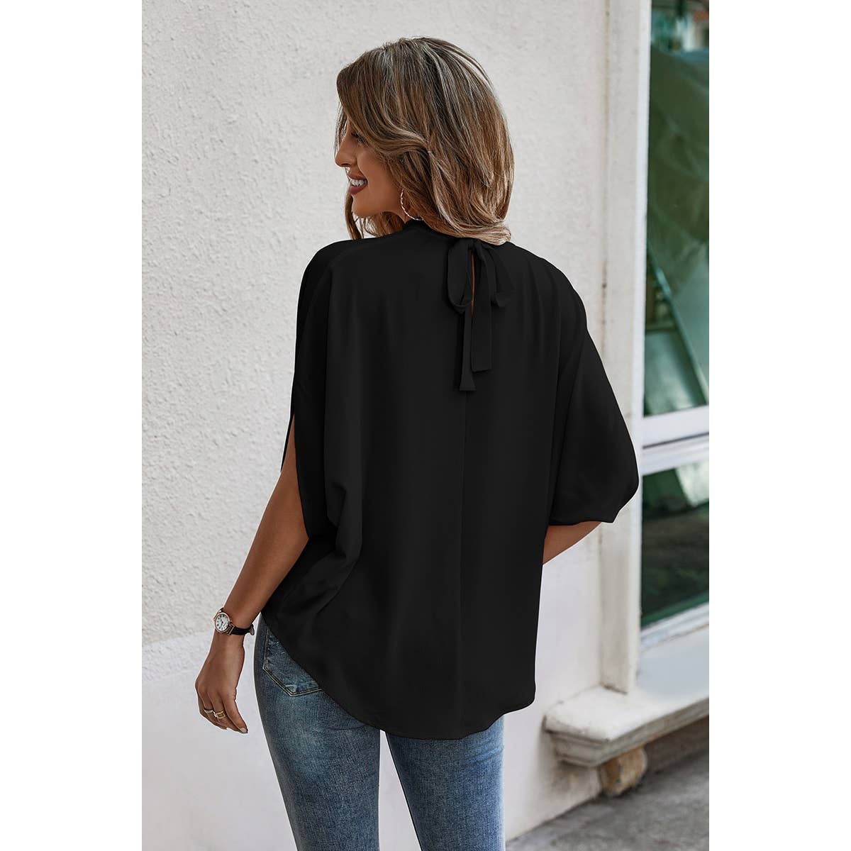 Solid Cape Loose Top