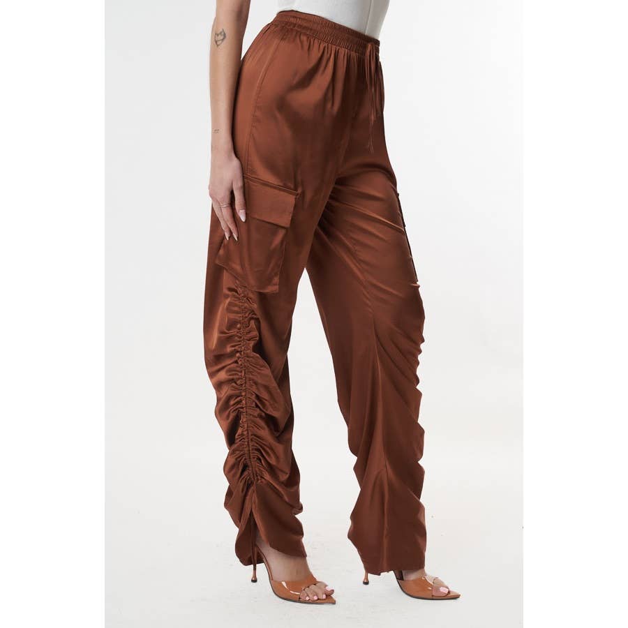 SATIN CARGO PANTS