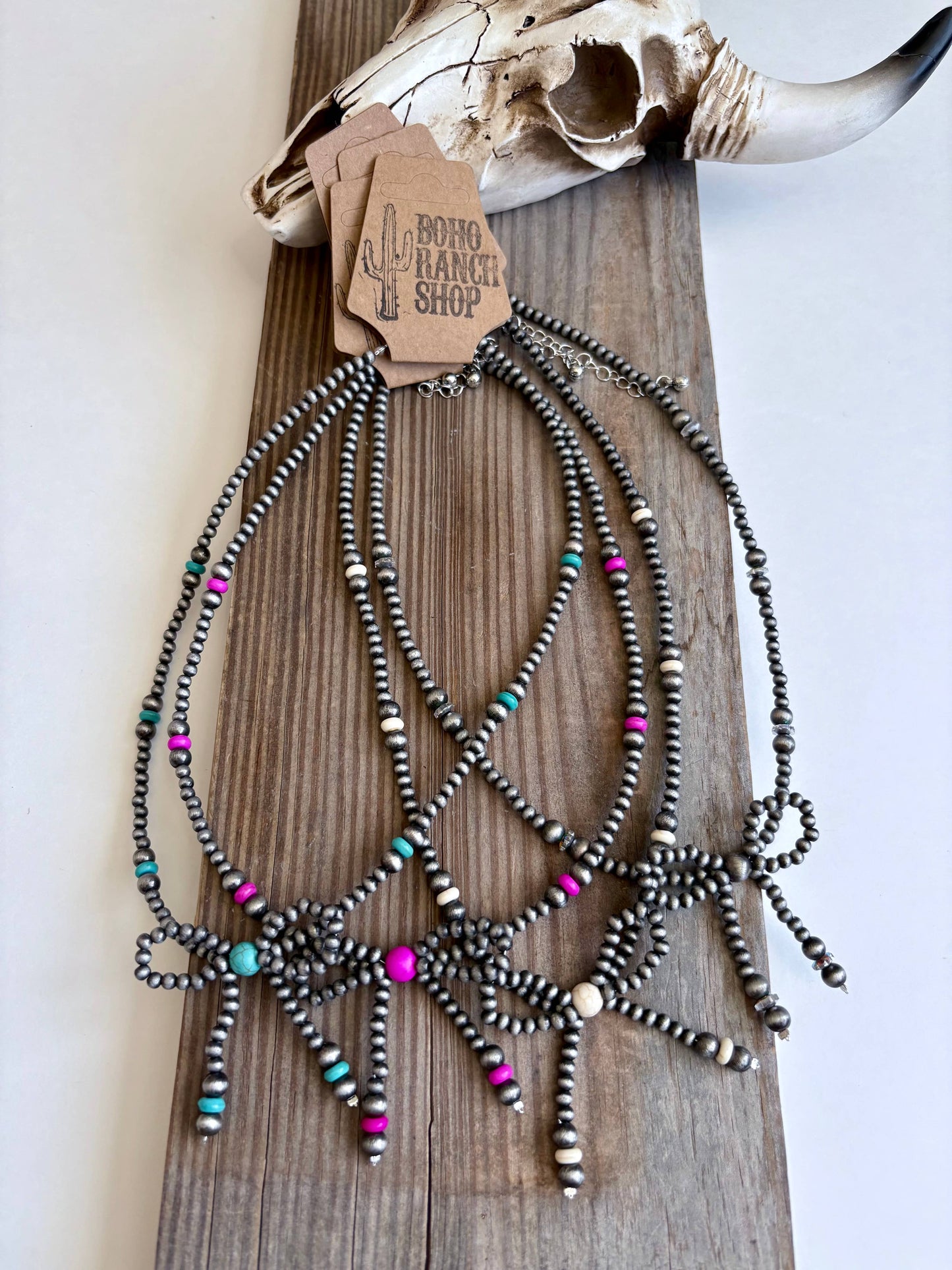 Navajo Bead Bow Necklace
