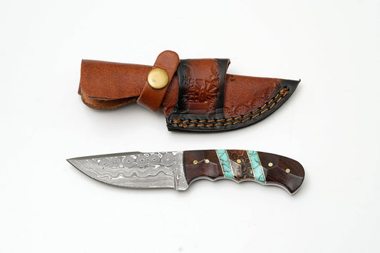 Amber Honeycomb & Turquoise Handle knife