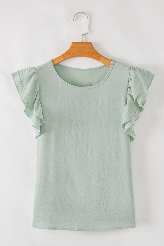 Ruffle Short Sleeve Blouse