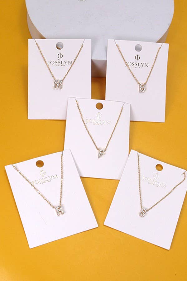 RHINESTONE INITIAL NECKLACE