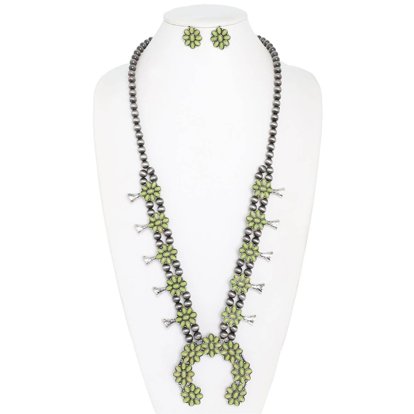 Floral Beaded Necklace Set