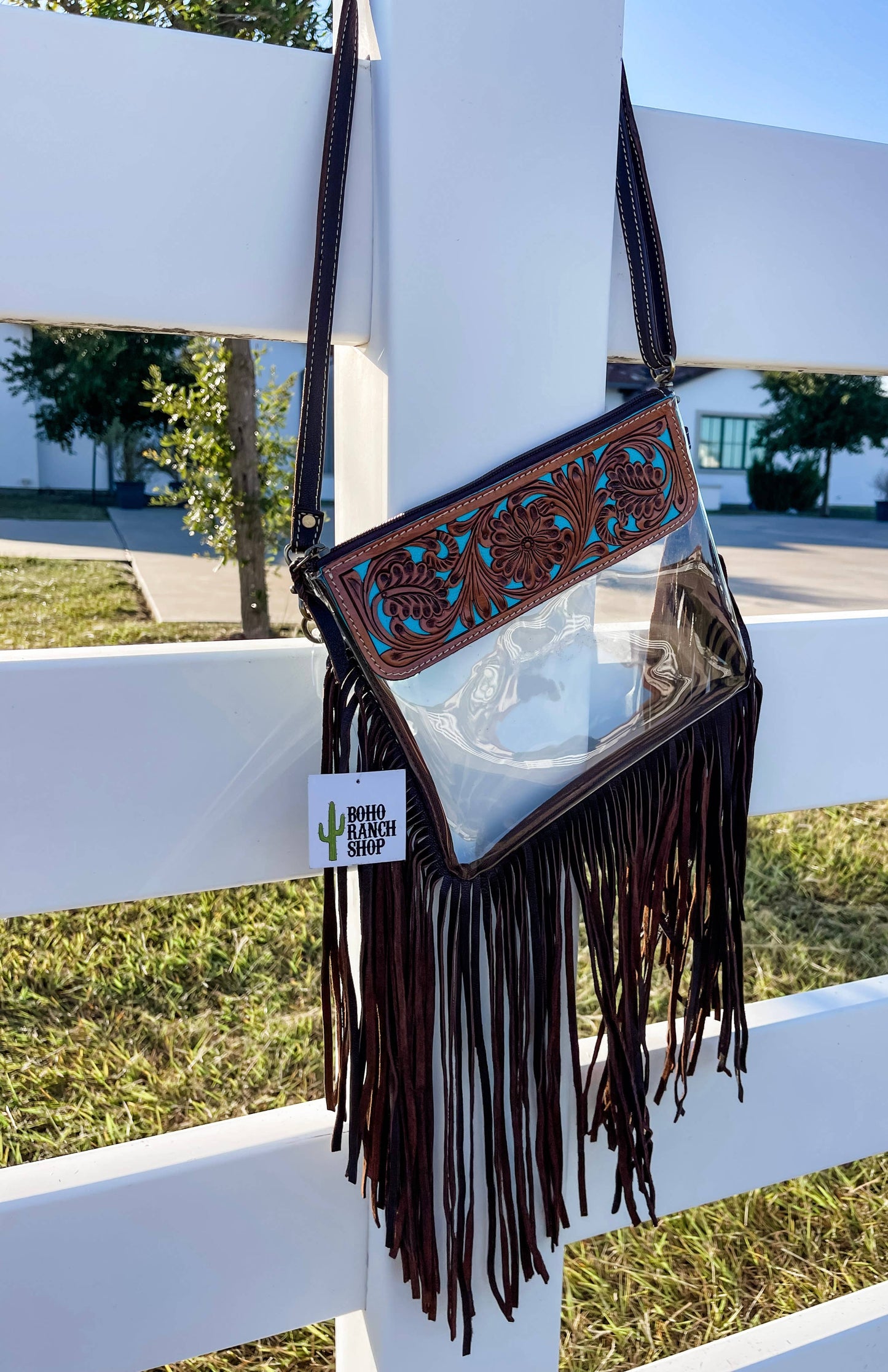 Hand Tooled Clear purse
