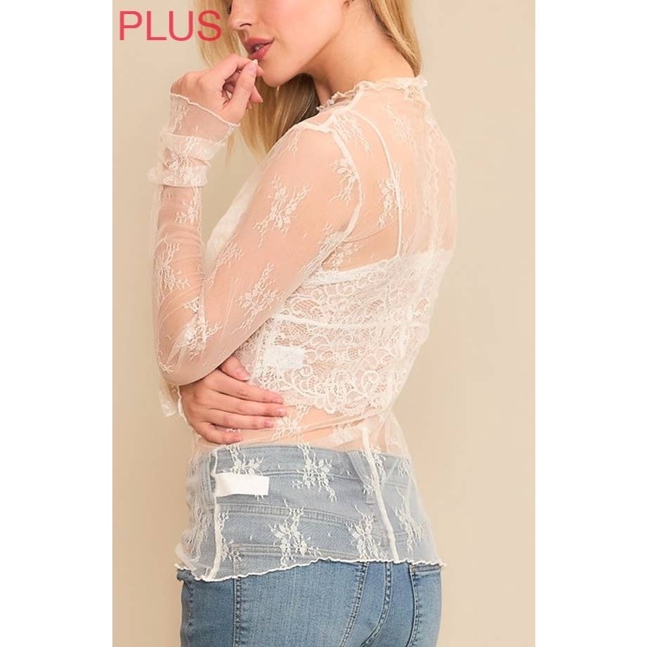 PLUS SIZE MESH TOP