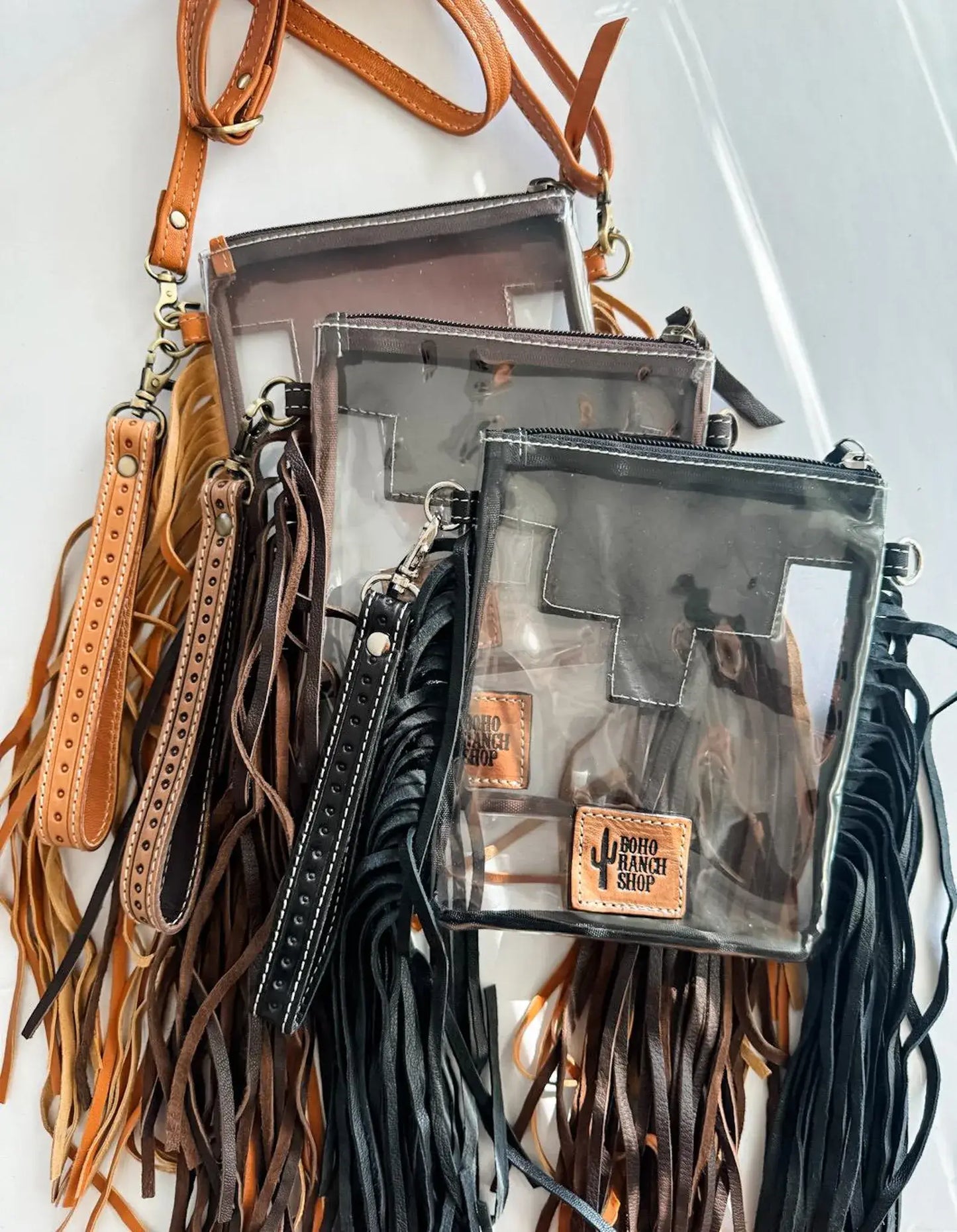 SMALL - Hand Tooled Clear Concert bag