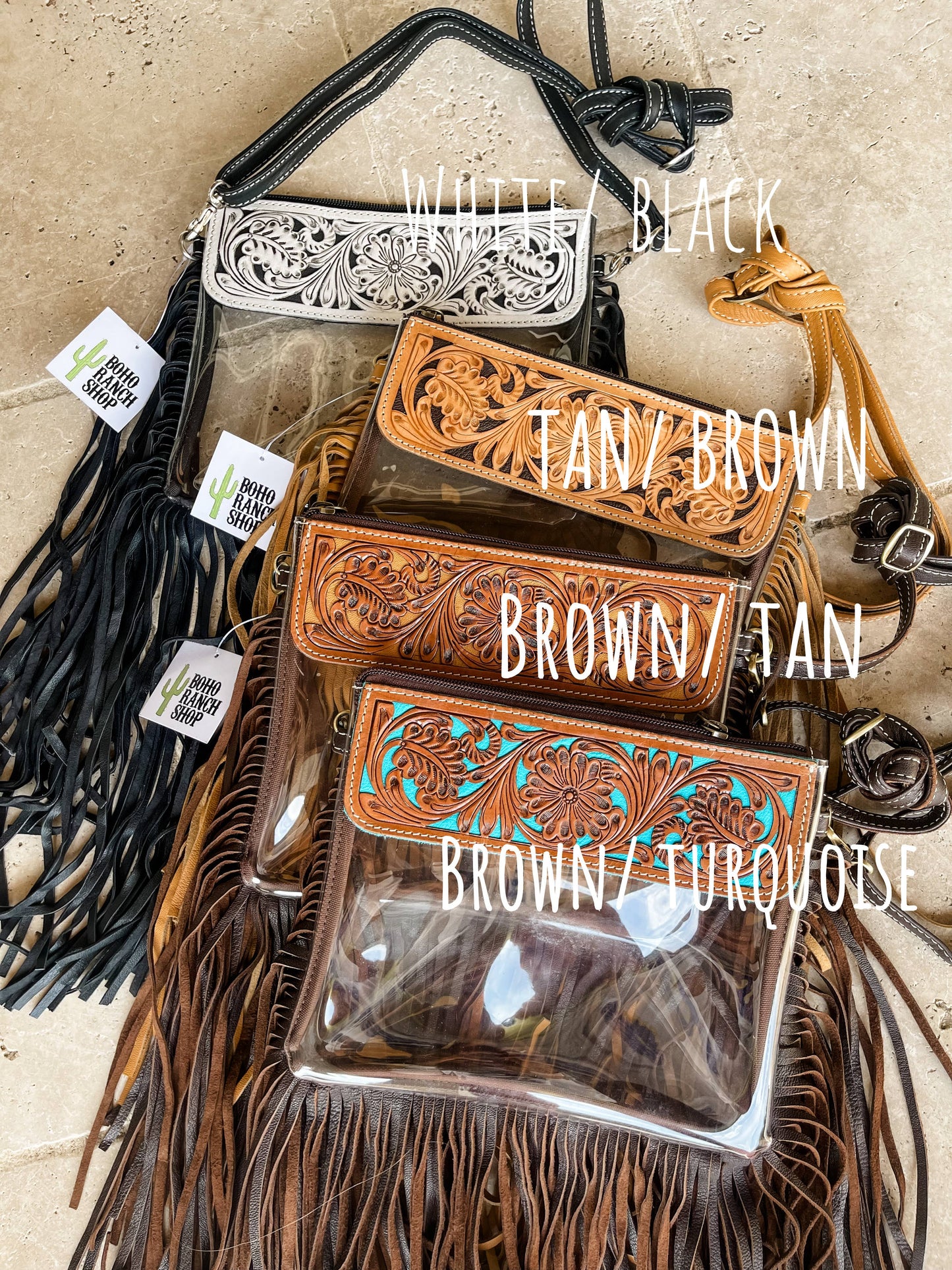 Hand Tooled Clear purse
