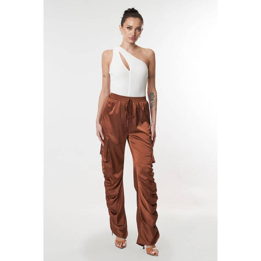 SATIN CARGO PANTS