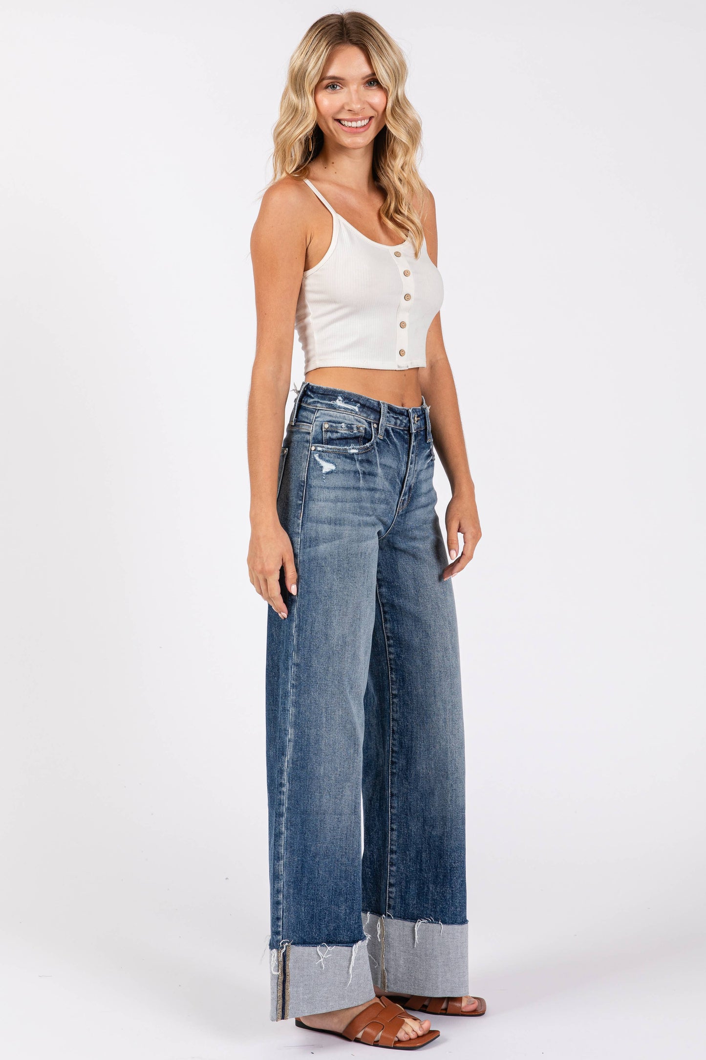CUFFED HEM JEANS