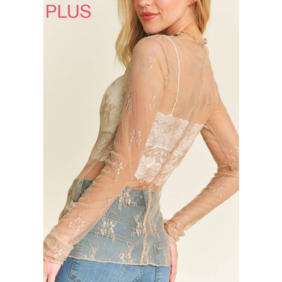 PLUS SIZE MESH TOP
