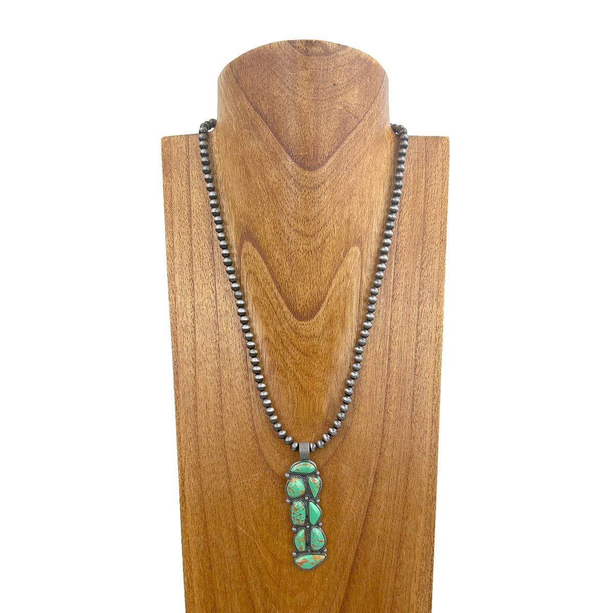 22 Inches green stone pendent Necklace