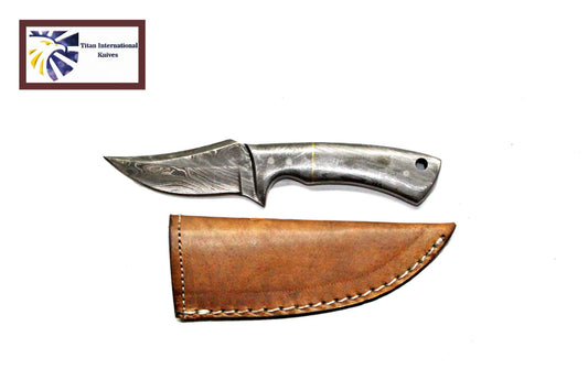 Steel handle Damascus knife