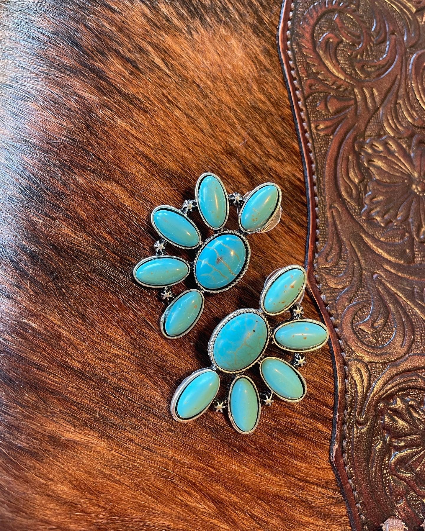 Turquoise Sunrise Stud Earrings