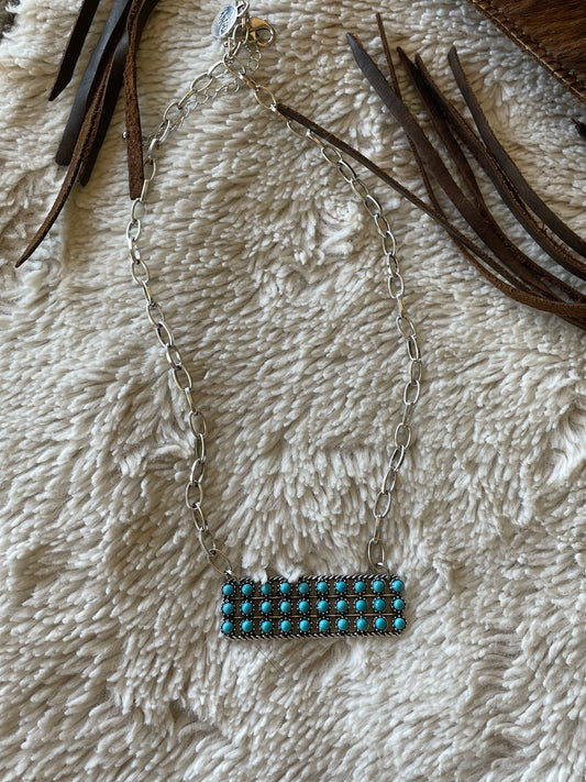 Outlaw Turquoise Bar Necklace