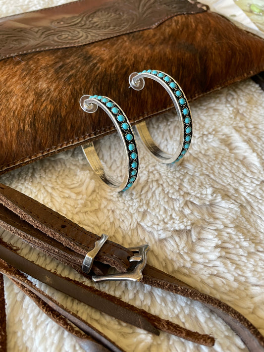 Turquoise Hoop